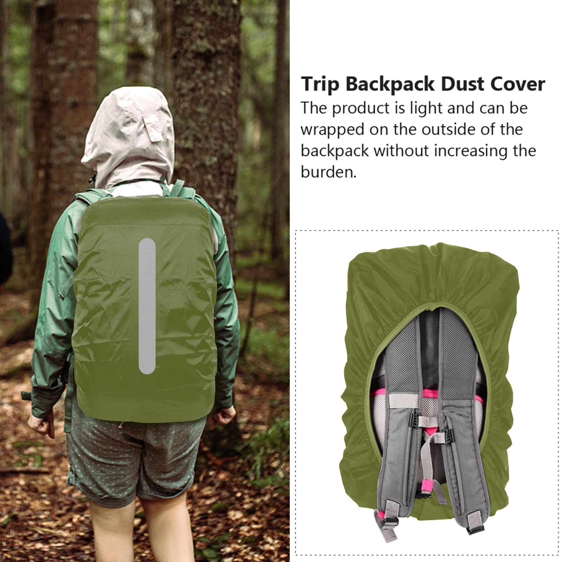 MyGadget Coprizaino Antipioggia 40-55 Litri - Protezione Zaino Impermeabile Catarifrangente Raincover per Trekking, Viaggio, Aereo, Bicicletta Outdoor