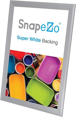 Vista 80 de SnapeZo Silver 36x37 Poster Frame, 1.7" Aluminum Profile, Front-Loading Snap Frame, Wall Mounting, Wide Series