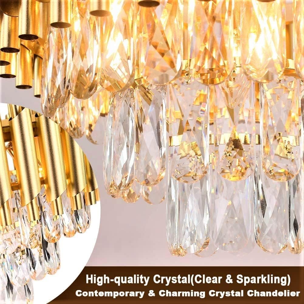 Gold Crystal Chandelier - Remote Control & Speaker -6 Gold Crystal Chandelier - Remote Control & Speaker -6