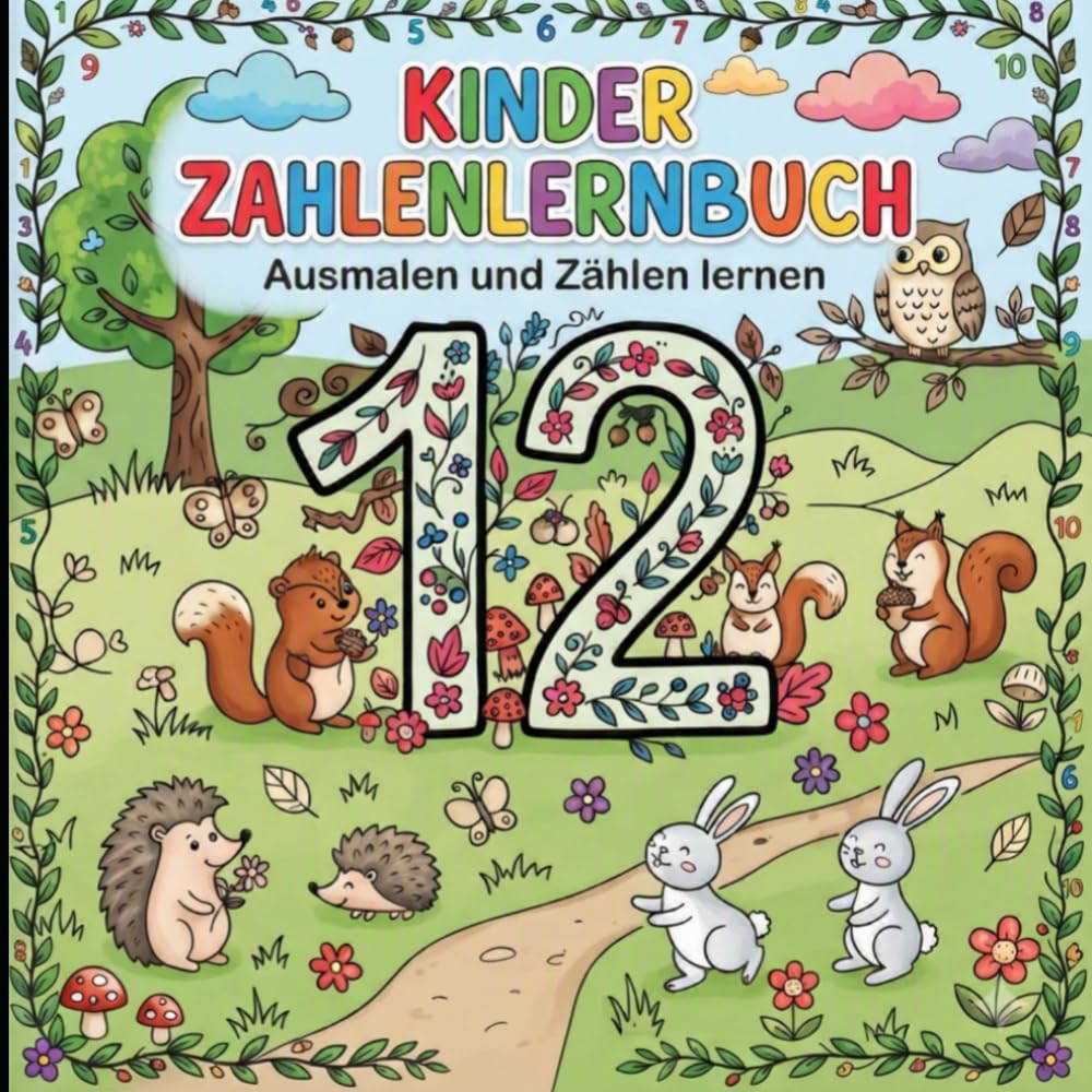 Kinder Zahlenlernbuch: Ausmalen und Zählen lernen