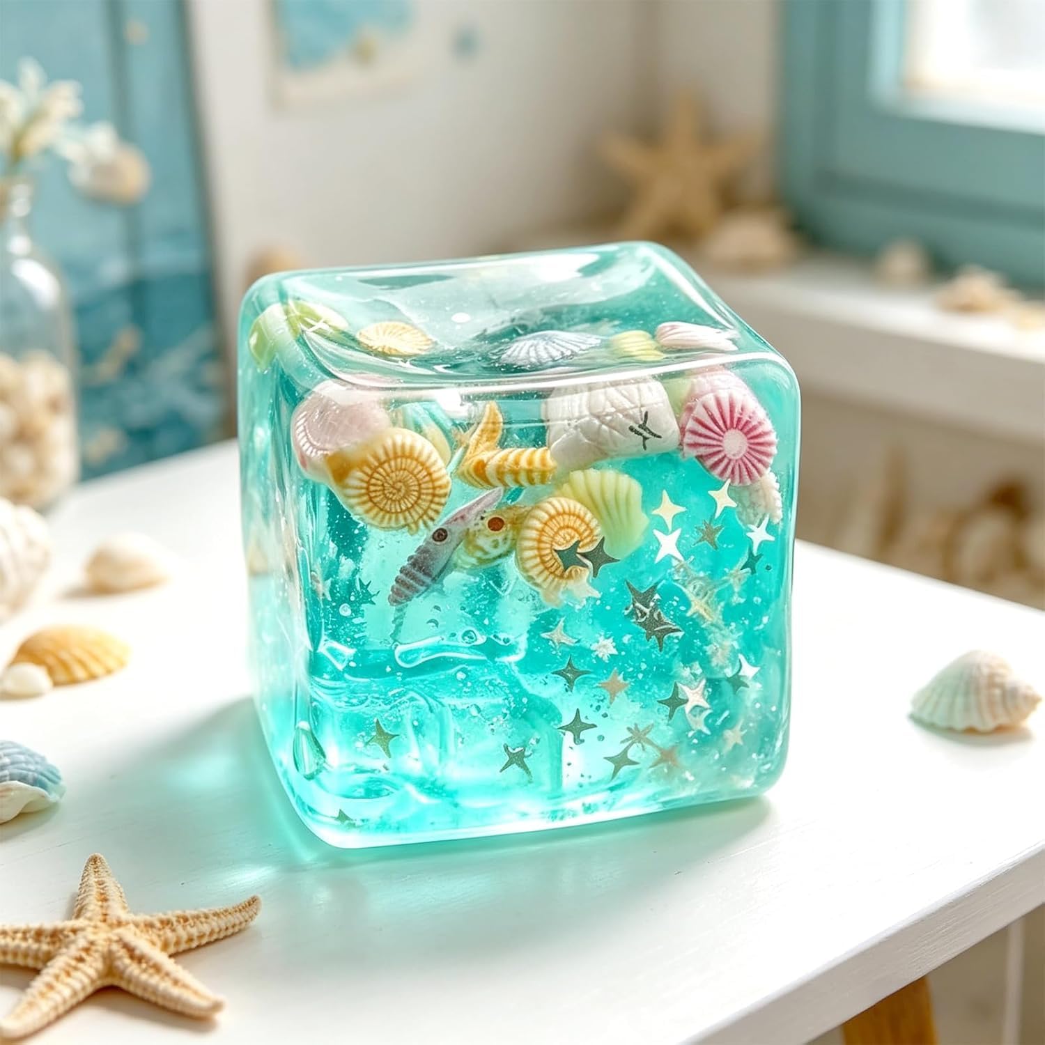 Stress Ball Squishy | Nido Squishy | Slow-Rise Squishy Ice Cube Fidget Toy - Needoh, Blue, 4.5cm, Stress Relief Sensory Ball ( in Box )-image-18