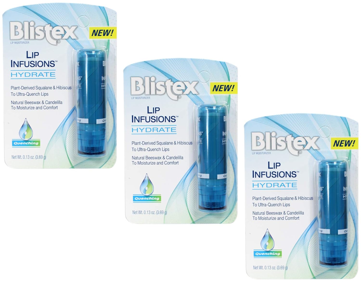 Blistex Lip Infusions Hydrate Lip Moisturizer 0.13 Ounce (6 Pack)