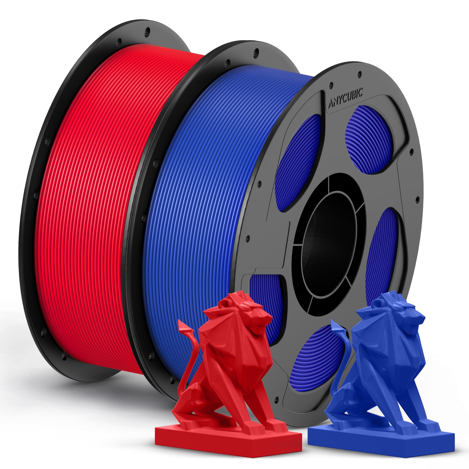 ANYCUBIC PETG Filament 1.75mm Bundle, 2KG, Reusable Spool, Red+Blue