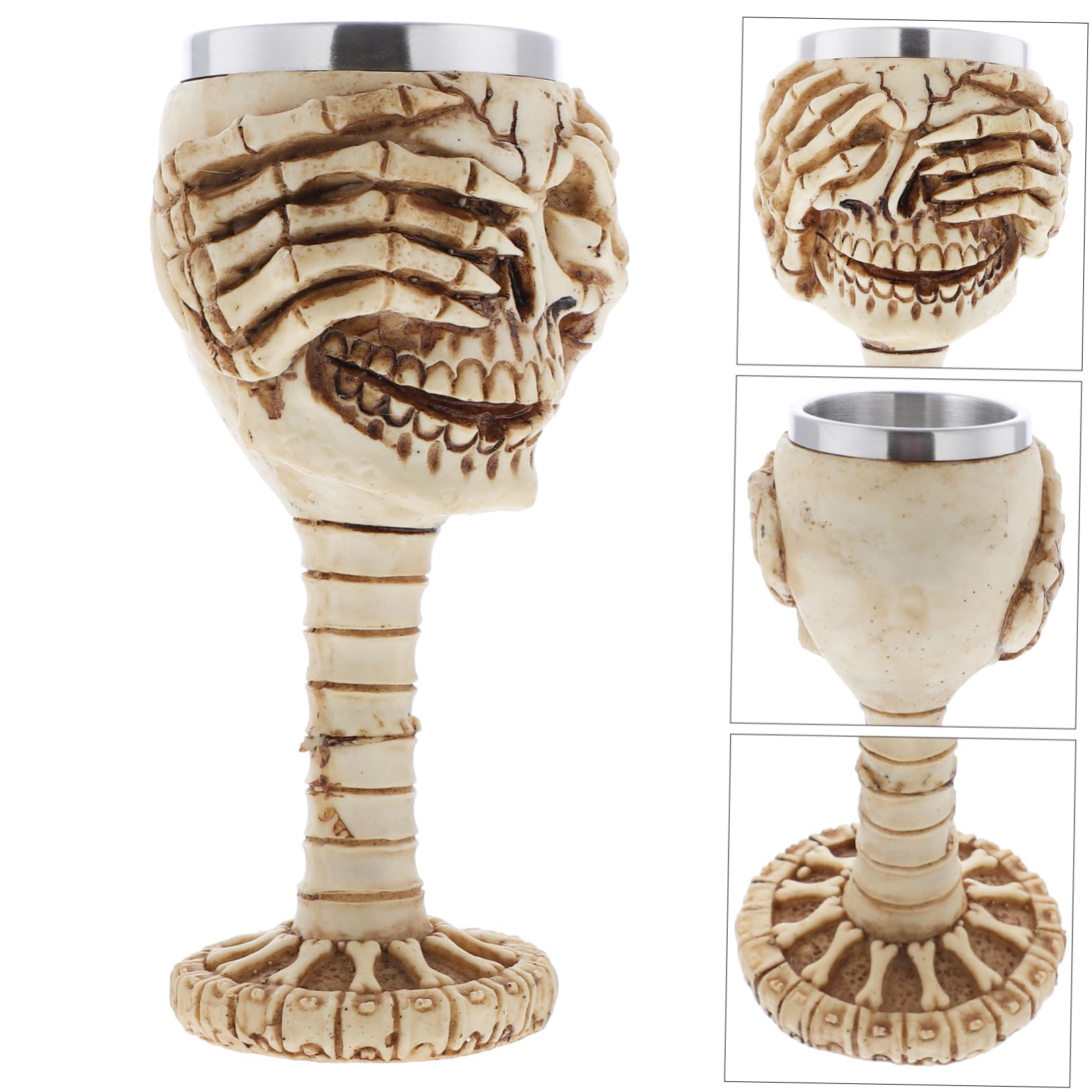 PRETYZOOM 4 Piezas De Taza De Acero Inoxidable En Esqueleto Humano Copa De Vino De Té De Halloween Bebidas De Cóctel Tazas De Café De Calavera 3D Copa De Calavera De Halloween Copas De