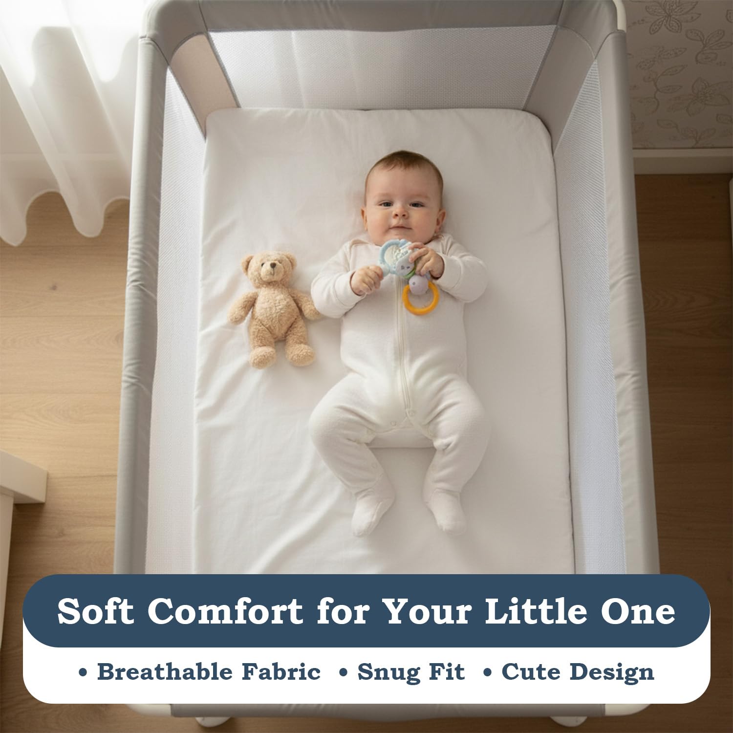 Lilly Belly - Sábanas para cuna Next to Me | Sábanas para cuna | Sábanas impermeables para cuna que se utilizan como protector de colchón | Productos esenciales para bebés recién nacidos - Sábana