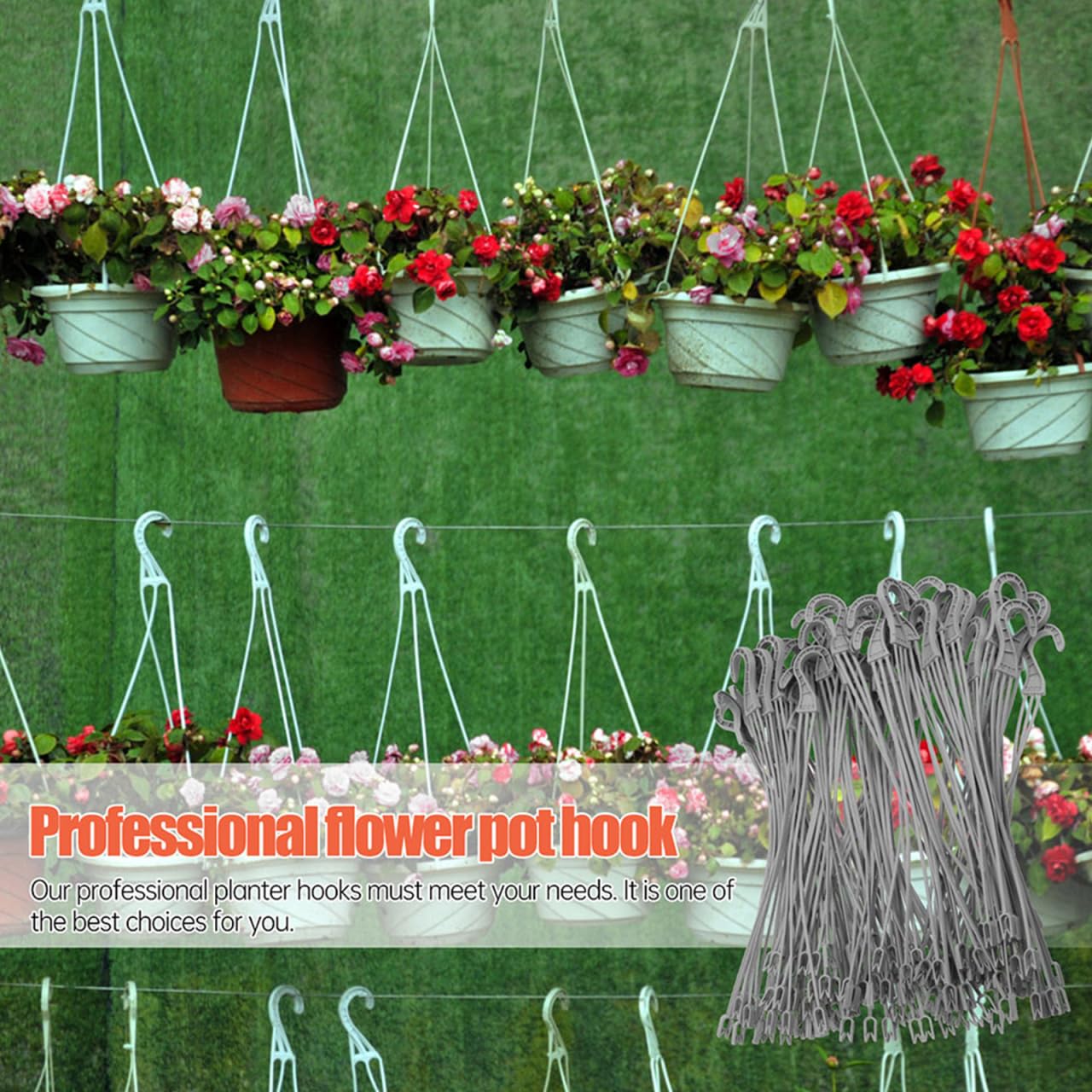 DOITOOL Lot de 30 crochets en plastique à suspendre pour pot de fleurs avec crochet pour mangeoires à oiseaux, tableaux noirs, panneaux d'affichage, jardinières, lanternes
