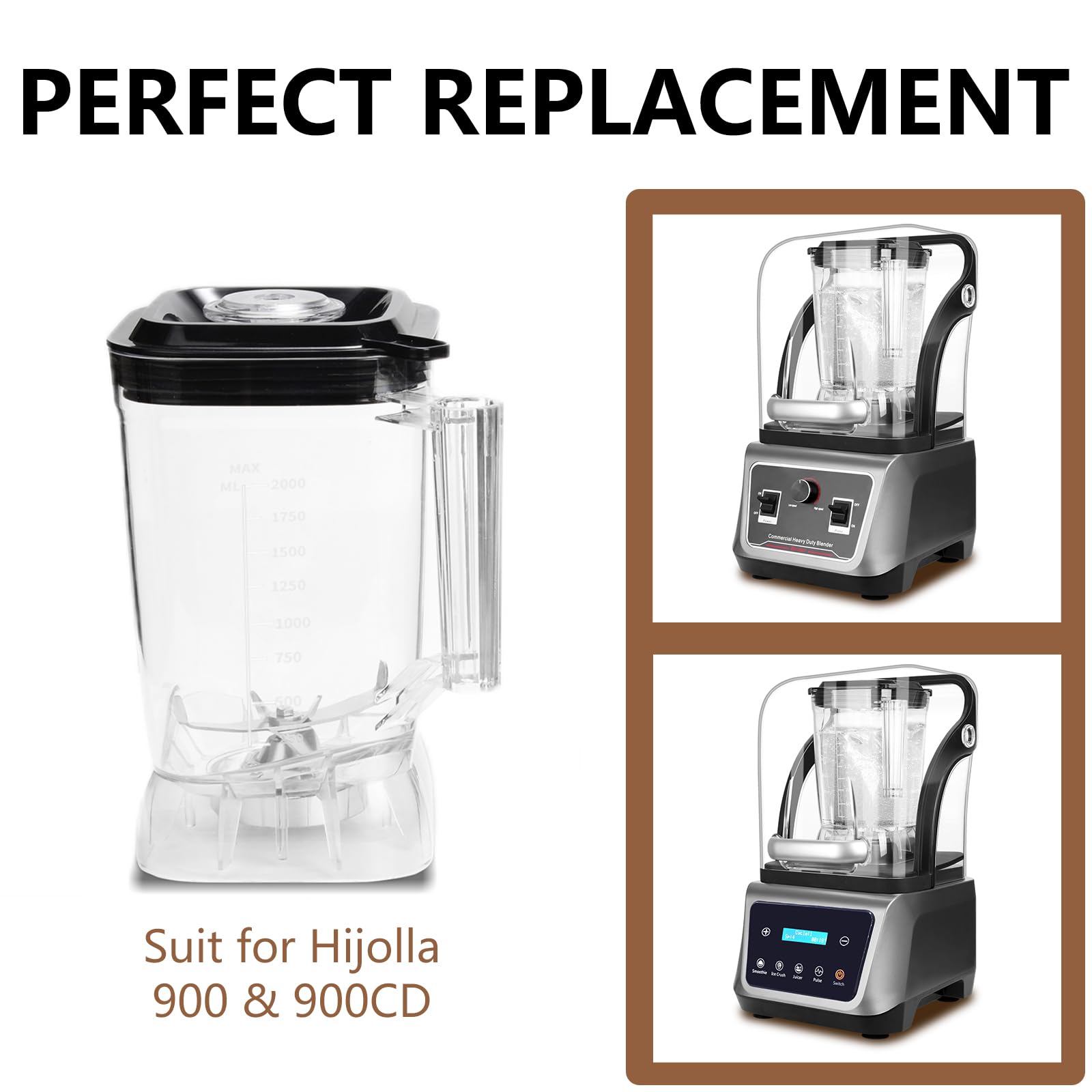 HiJolla Professional Commercial Blender Cups?Commercial blender jar for replacement ONLY for Hijolla 2 models of Hijolla Blenders