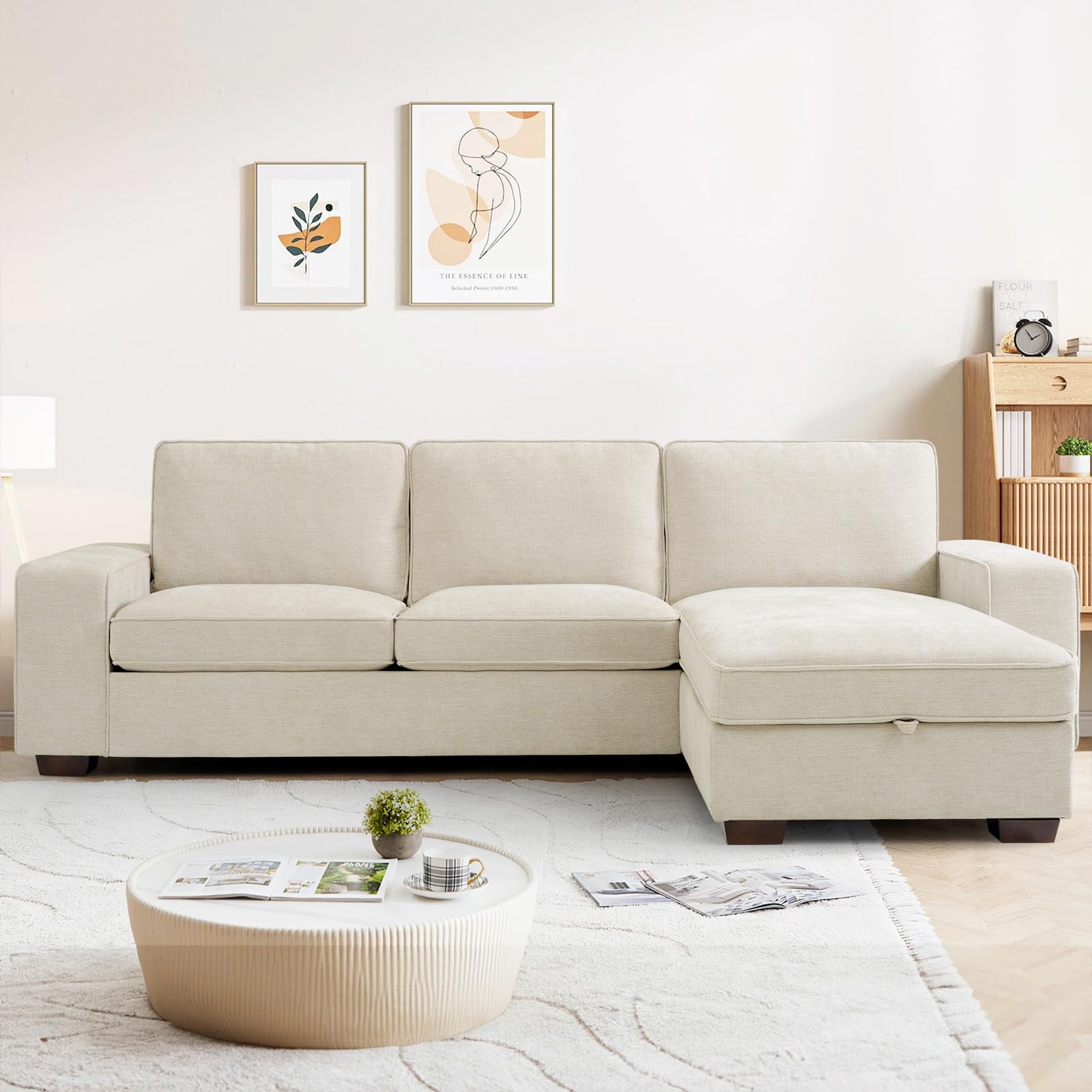 PARKOL 99 L-Shaped Sectional Couch with Storage