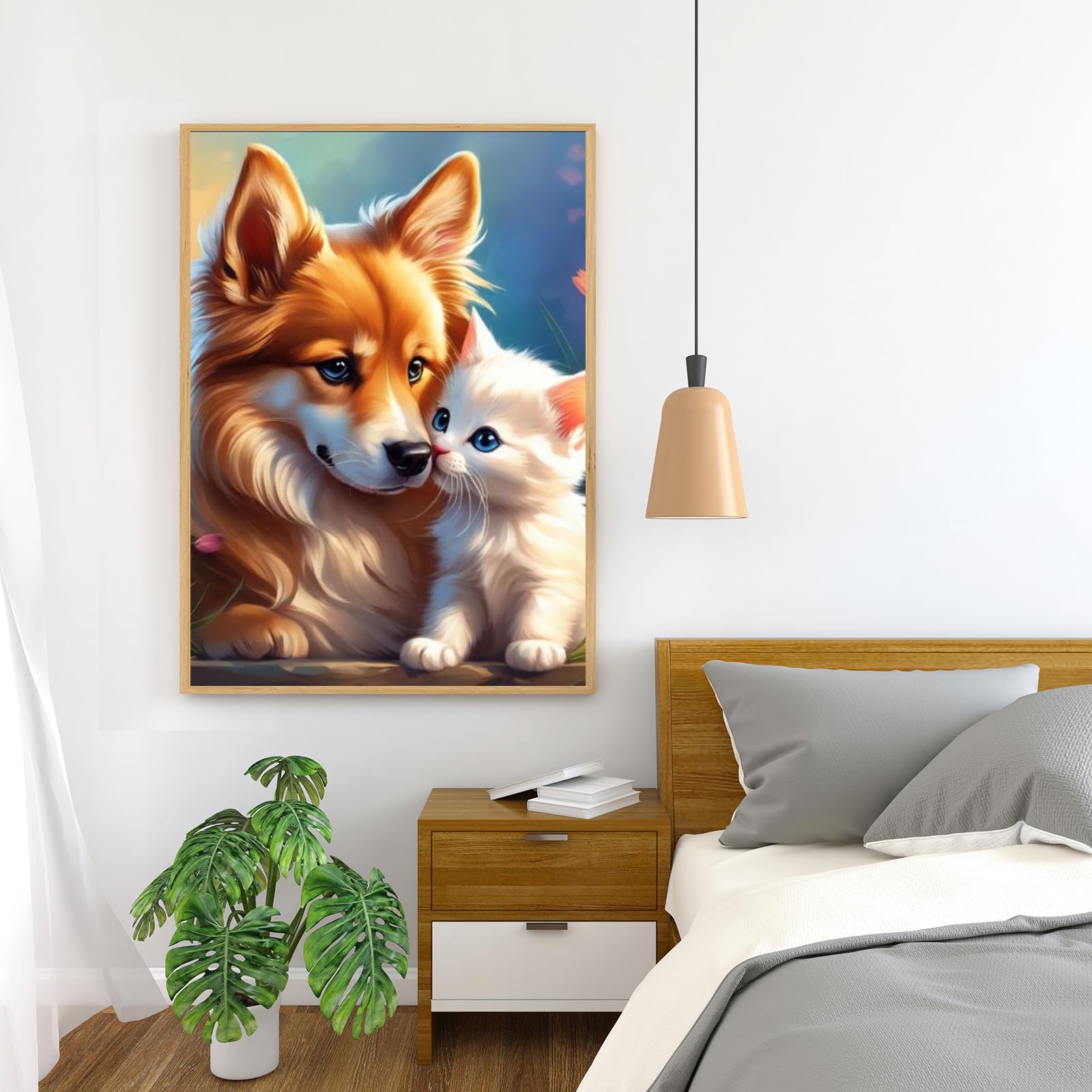 GLXPOG Kit Completo Diamond Painting 5D - Gatto Cane, 30x40 Cm, Per Adulti E Bambini, Fai Da Te, Regalo