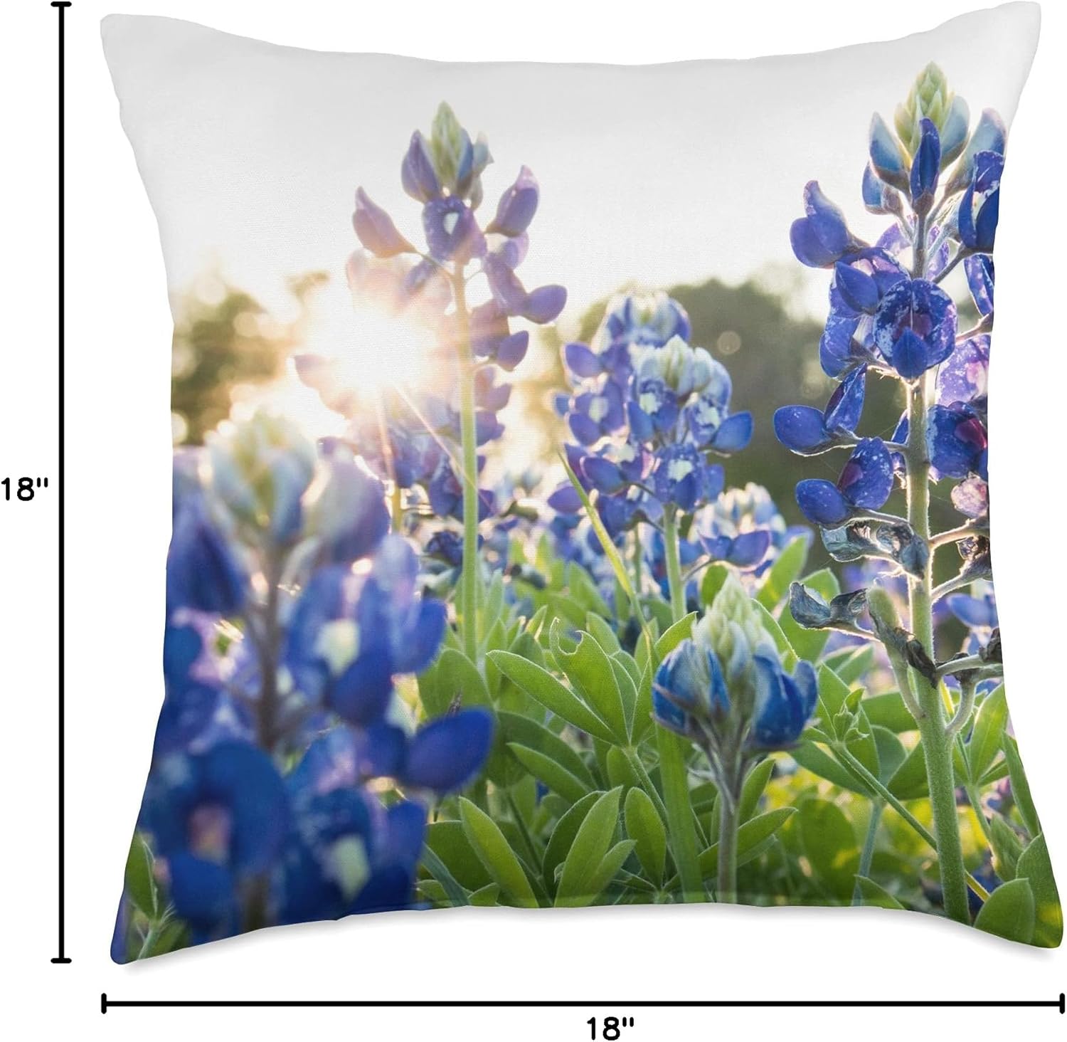 Bluebonnet Texas Wildflower Throw Pillow