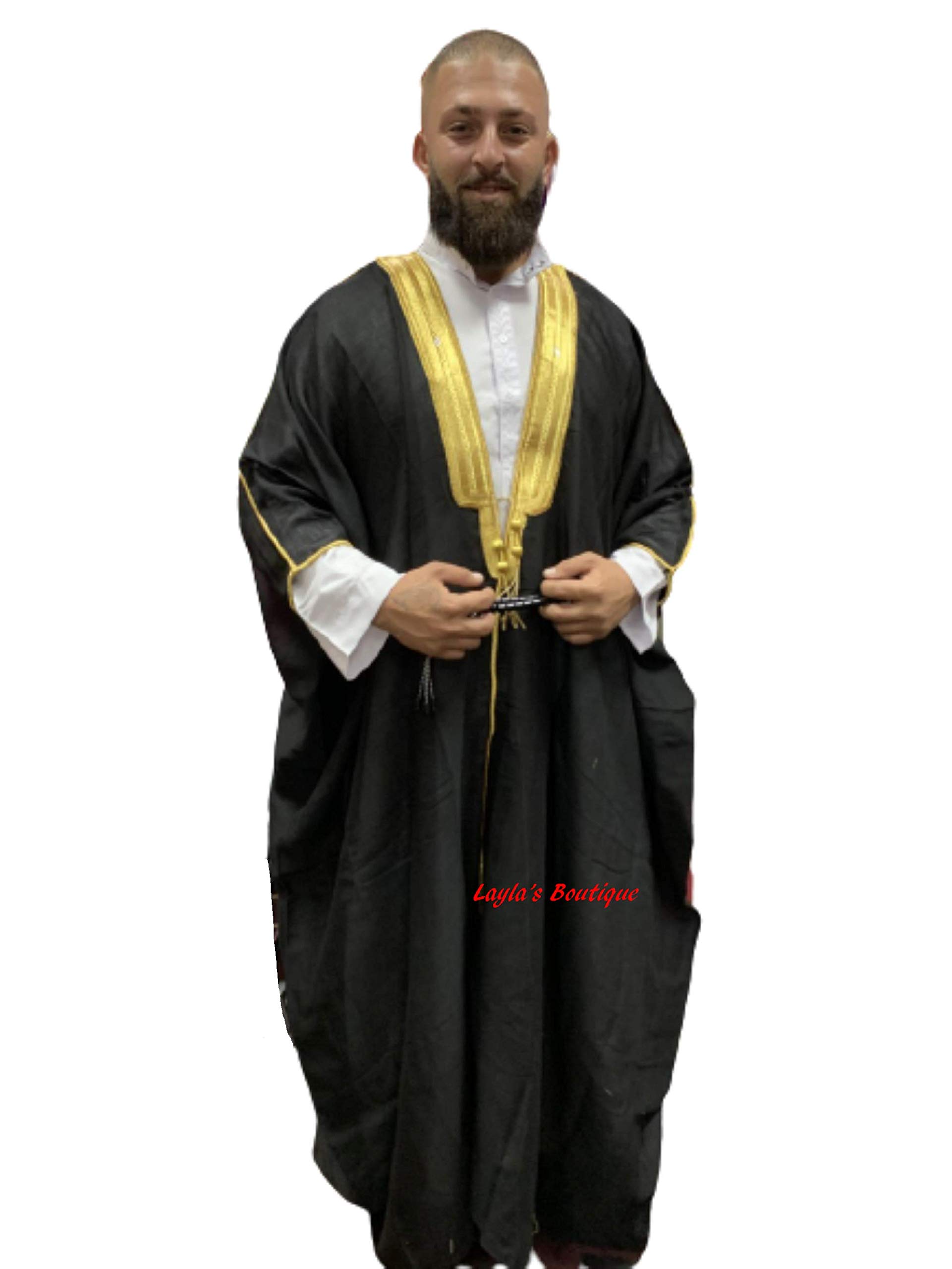 Al AseelMen's Islamic Arabian Cloak Bisht thobe Eid Abaya