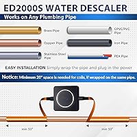 Vista 8 de iSpring ED2000S - Desincrustante para toda la casa, acondicionador de agua dura electrónico alternativo sin sal, diseño de luz LED de respiración