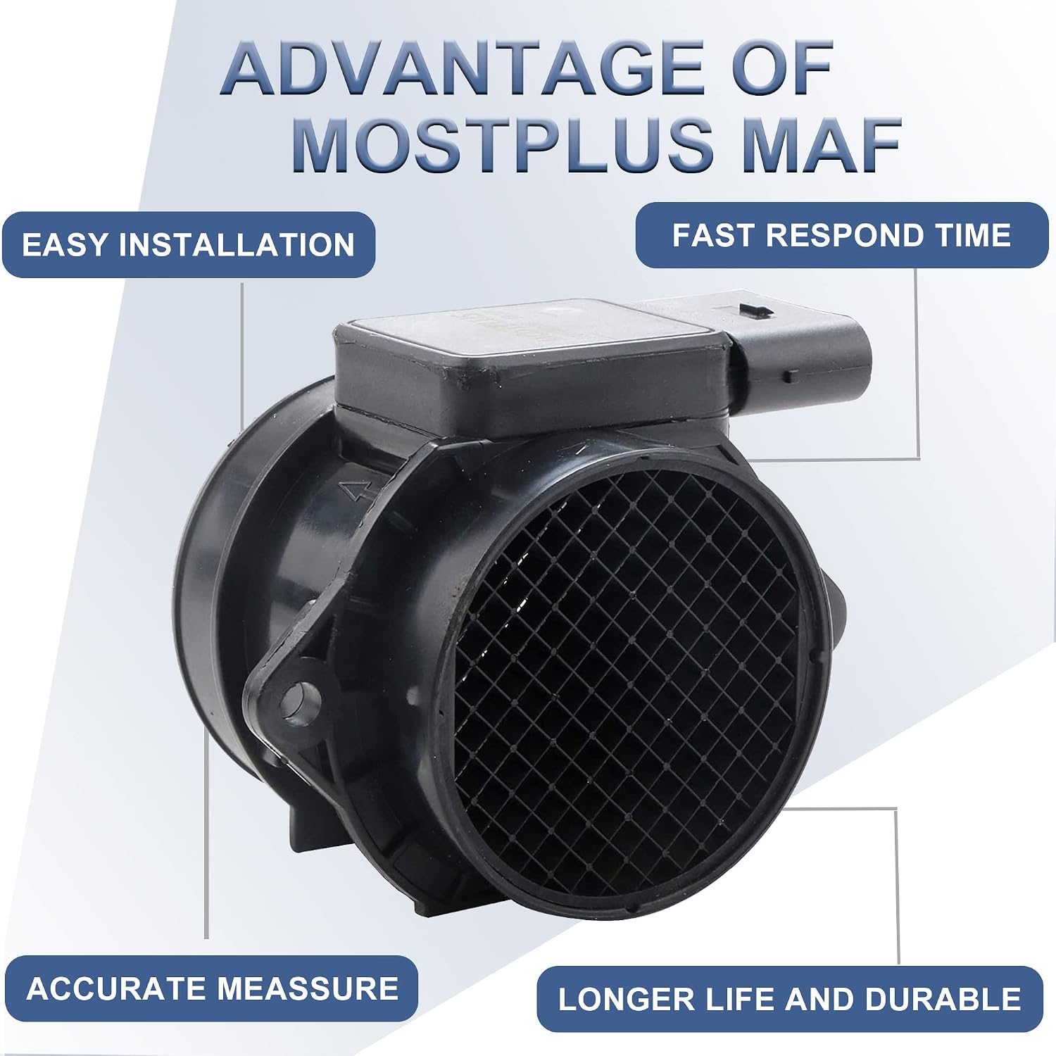 MOSTPLUS 5WK96431 Direct Replacement MAF Mass Air Flow Sensor Meter MAF Compatible for Hyundai 28164-23700