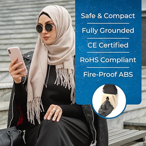 Miniatura 9 de OREI Enchufe adaptador de viaje de Estados Unidos a Reino Unido, Emiratos Árabes Unidos, Hong Kong y más (tipo G), 2 en 1, certificado CE, cumple