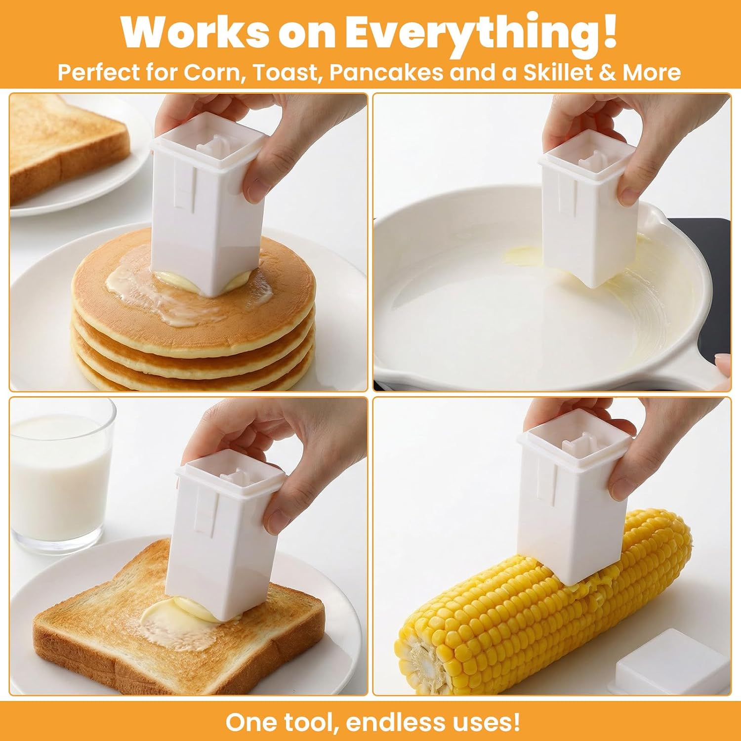 2Pcs Butter Spreader, Plastic Butter Dispenser with Built-in Cover for Fresh Storage, Butters Spreader for Corn Cob, Pancakes, Waffles, Bagels and Toast & Cooking