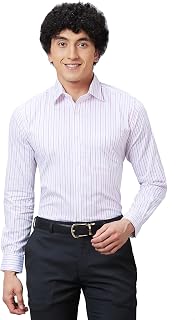 Raymond Men Slim Fit Structure Pattern Pure Cotton Semi Cutaway Collar Full Sleeve Formal Shirt Price In India