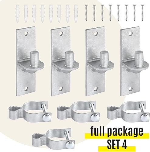 Miniatura 2 de Bisagra de puerta de montaje en pared resistente  Bisagra de puerta de tubería, paquete de 2 bisagras de puerta de enlace de cadena, poste de enlace