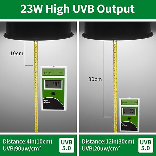Miniatura 22 de Luz de reptil UVA UVB de 23 W 10.0, terrario del desierto, lámpara fluorescente compacta, bombilla de reptil UVB para dragón barbudo, lagarto
