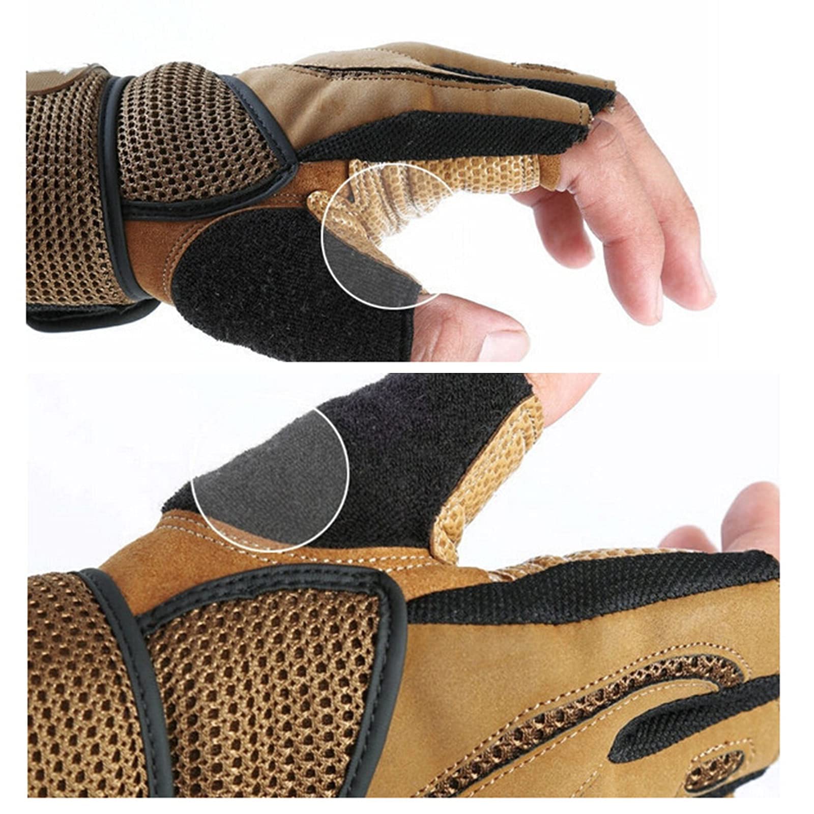 Guanti da uomo per sollevamento pesi Guanti da allenamento e fitness da donna Pr traspiranti Guanti da allenamento smorzanti indossabili Supporto completo per il polso per Cross Fit/Ciclismo