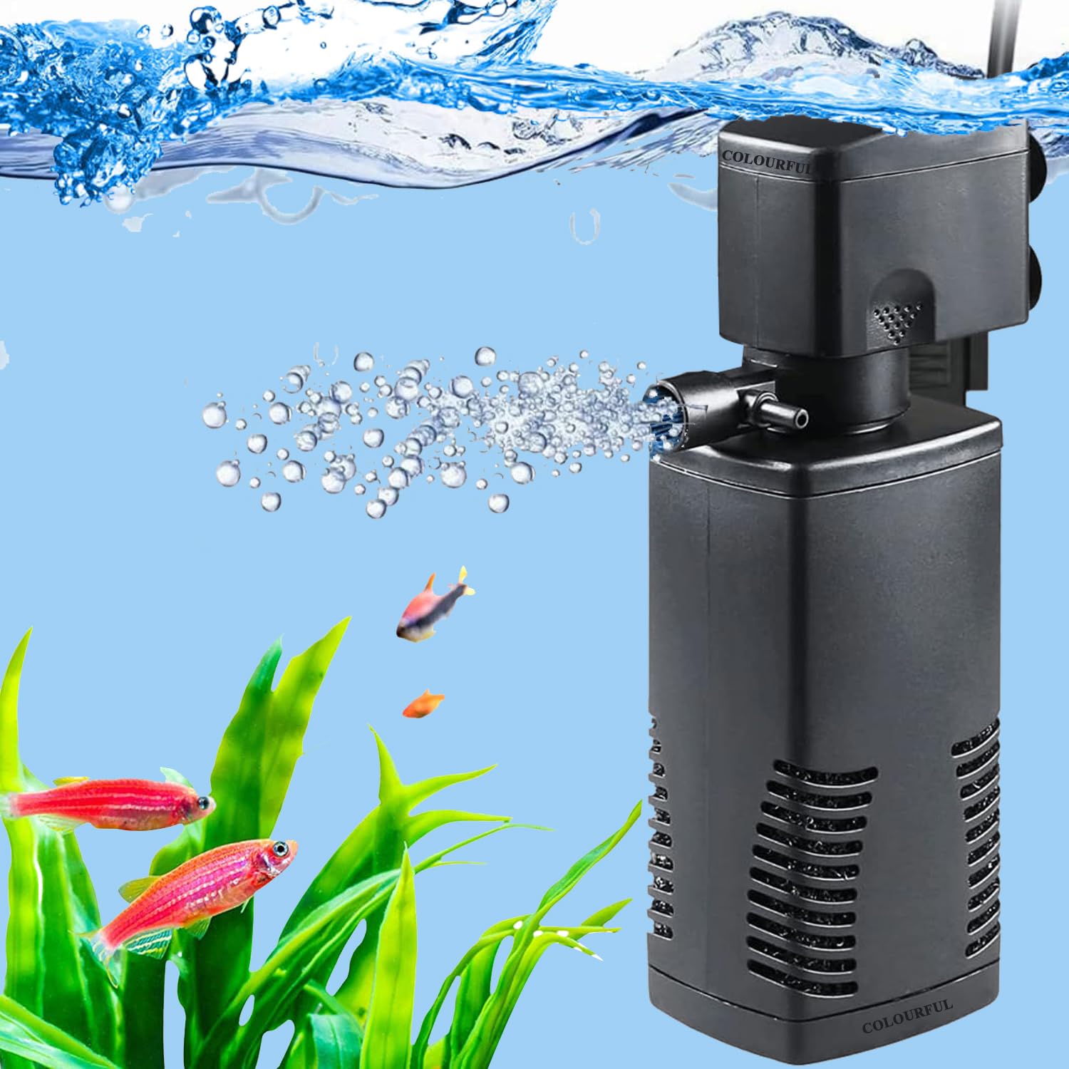 See full amazon price history chart for COLOURFUL - 4 in 1 Aquarium Internal Filter for Aquarium Fish Tank | Suitable for Both Fresh and Salt Water | BL Series | (6005F | 15W | Output : 880L/H) COLOURFUL - 4 in 1 Aquarium Internal Filter for Aquarium Fish Tank | Suitable for Both Fresh and Salt Water | BL Series | (6005F | 15W | Output : 880L/H) (B0CVW28B5X) Amazon Price History, Amazon Price Tracker