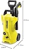Kärcher K 2 Power Control pressure washer, pressure: max. 110 bar, flow rate: 360 l/h, area coverage: 20 m²/h, water filter, weight: 4.0 kg, high-pressure hose and gun, dirt blaster, spray lance