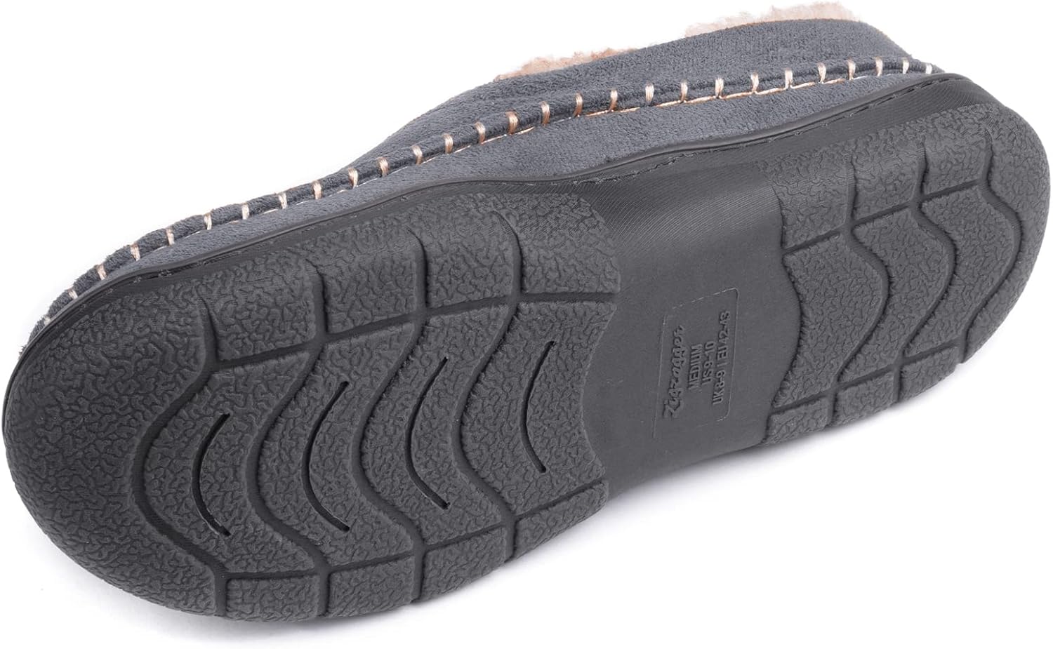 Zigzagger Men's Slip On Moccasin Slippers, Indoor/Outdoor Warm Fuzzy Comfy House Shoes, Fluffy Wide Loafer Slippers - Image 6