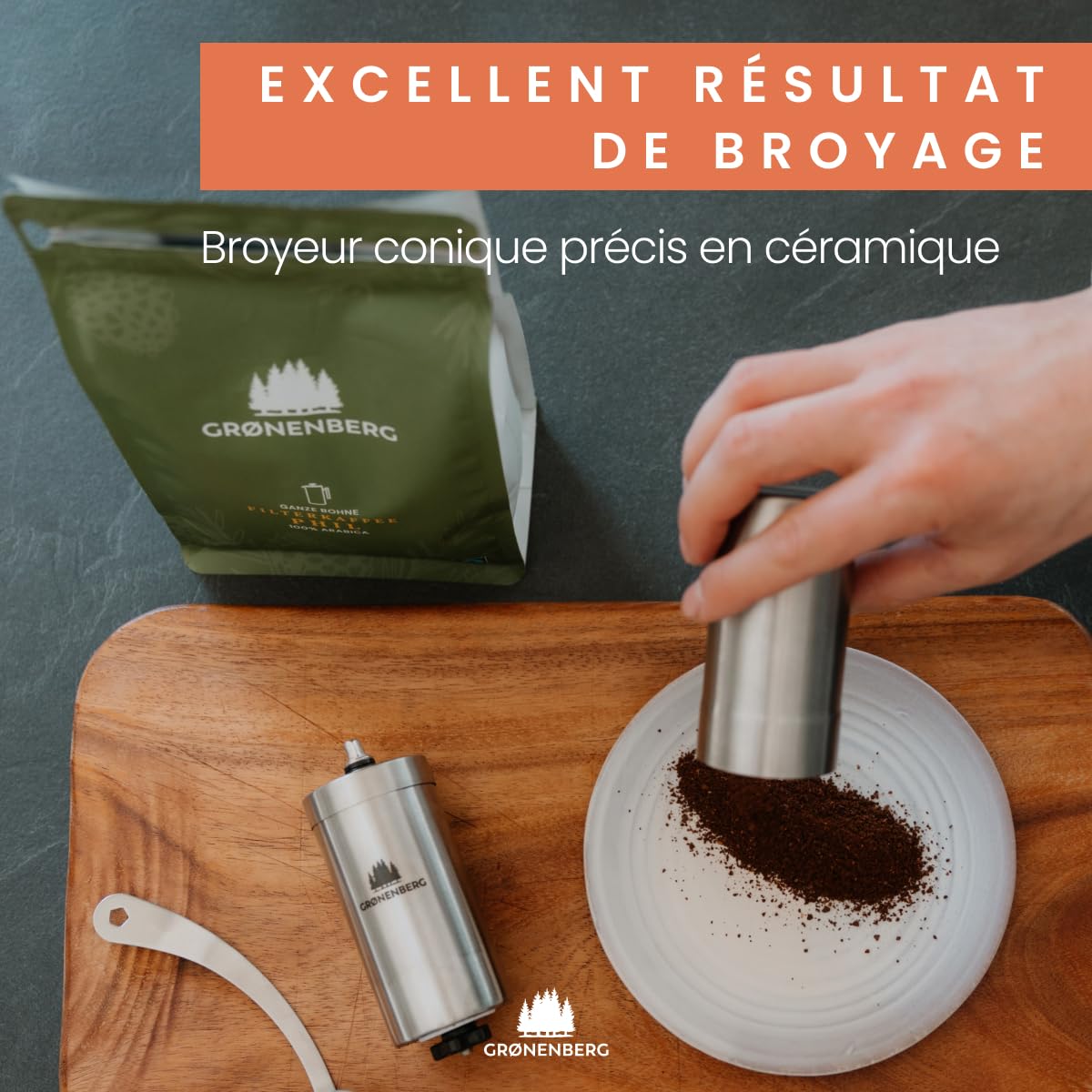 Moulin à Café Manuel - YIKXIULF - Bocal En Verre Et Céramique - Mouture Réglable - Electroménager