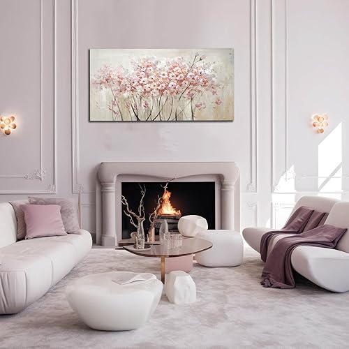 Miniatura 5 de YJYart Pintura al óleo floral blanca para decoración de pared, pintura botánica moderna, graffiti, arte de pared para dormitorio, sala de estar,