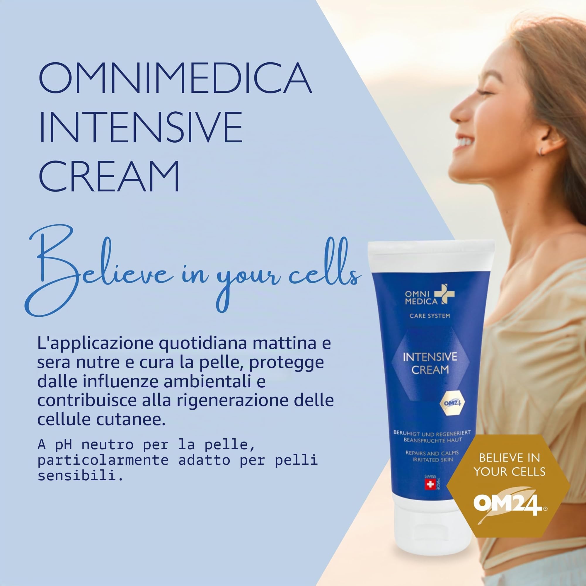 Omnimedica Intensive Cream, 3 in 1, crema per la cura delle macchie pigmentarie e delle rughe, per il corpo e il viso con il super ingrediente OM24-100ml