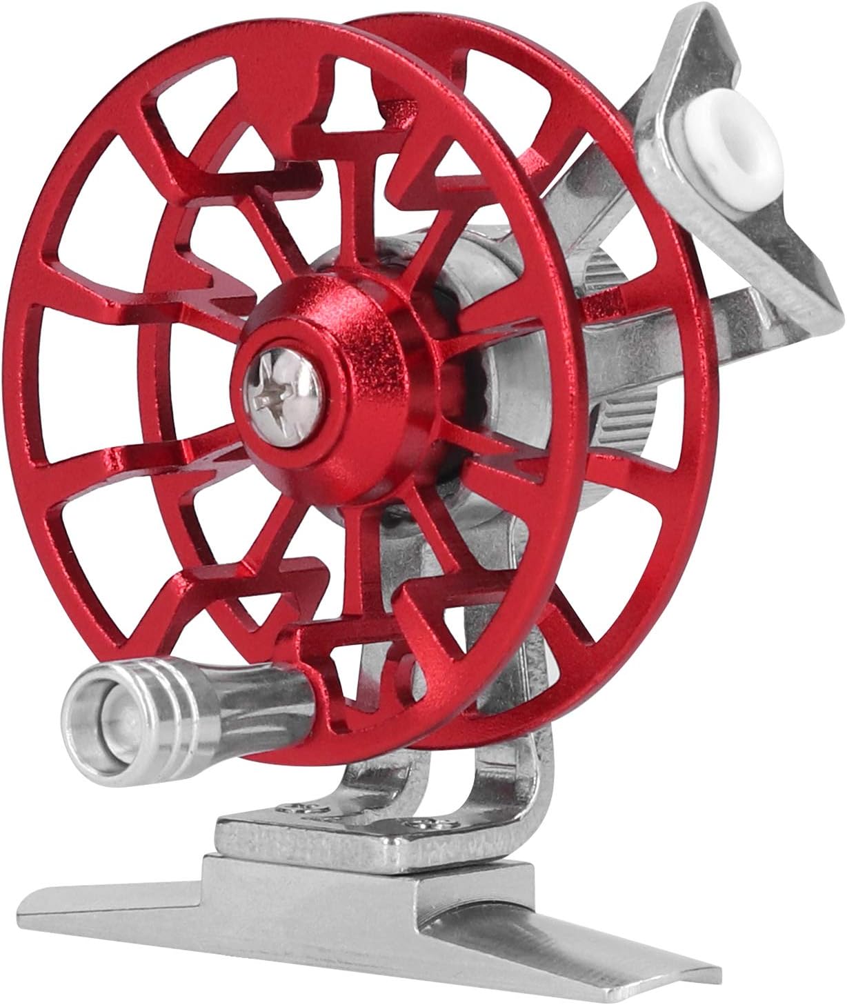 Ice Fishing Reel Aluminum Alloy Right-Handed Fly Fishing Light Weight &Durable Ice Fishing Wheel(Blue)