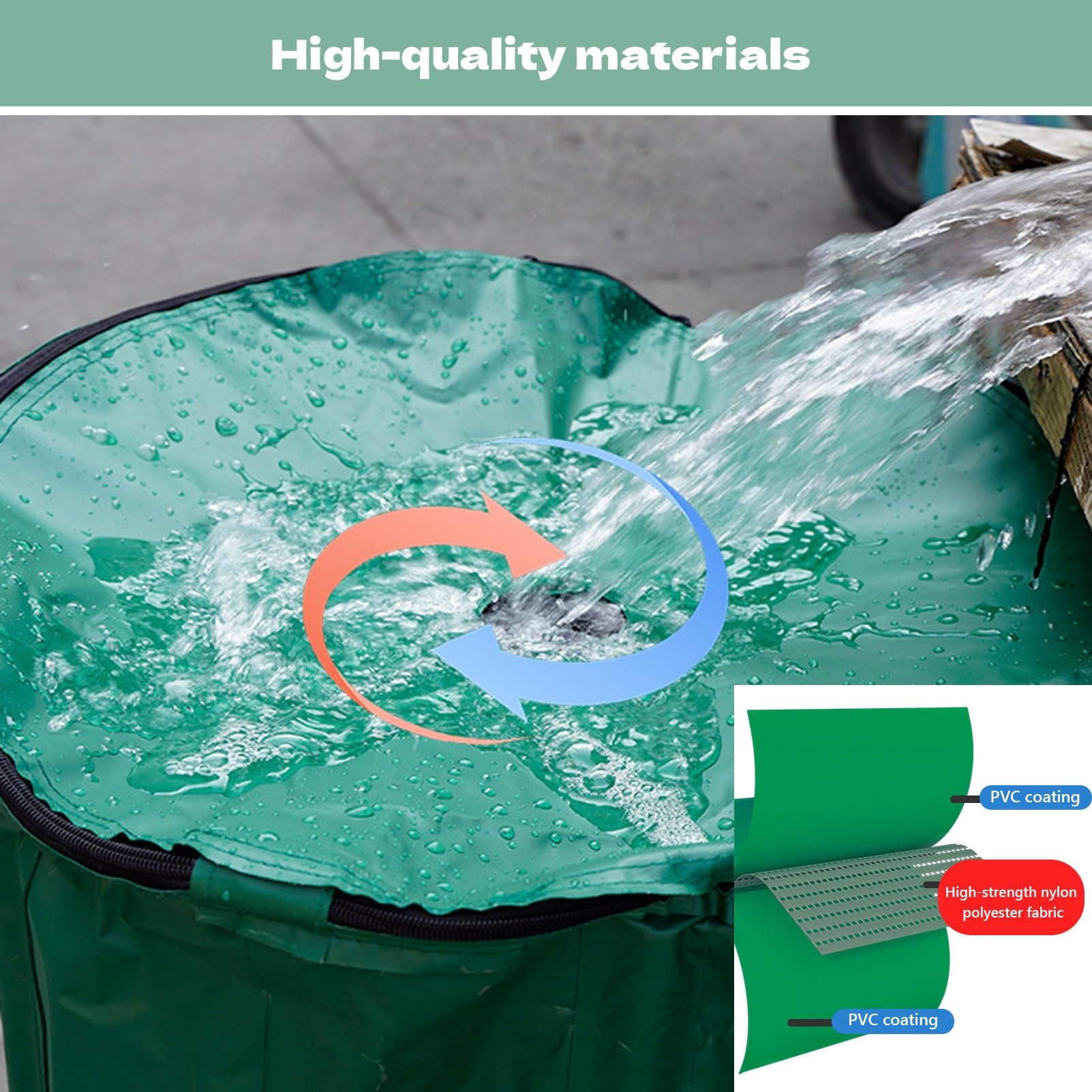 Colector de agua de lluvia portátil 50 100 160 200 L sistema de filtración con grifo para riego de jardín y lavado de coches