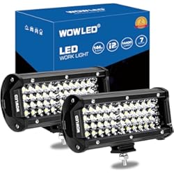 Tipos De Faros Led Para Autos WOWLED 2pcs Focos LED Tractor, 7" 14400LM Faros Trabajo LED 12V-32V 6000K Impermeable Off Road LED Lights Car Light Bar LED Offroad Driving Lights Lámpara de trabajo para campamento camiones 12V 24V