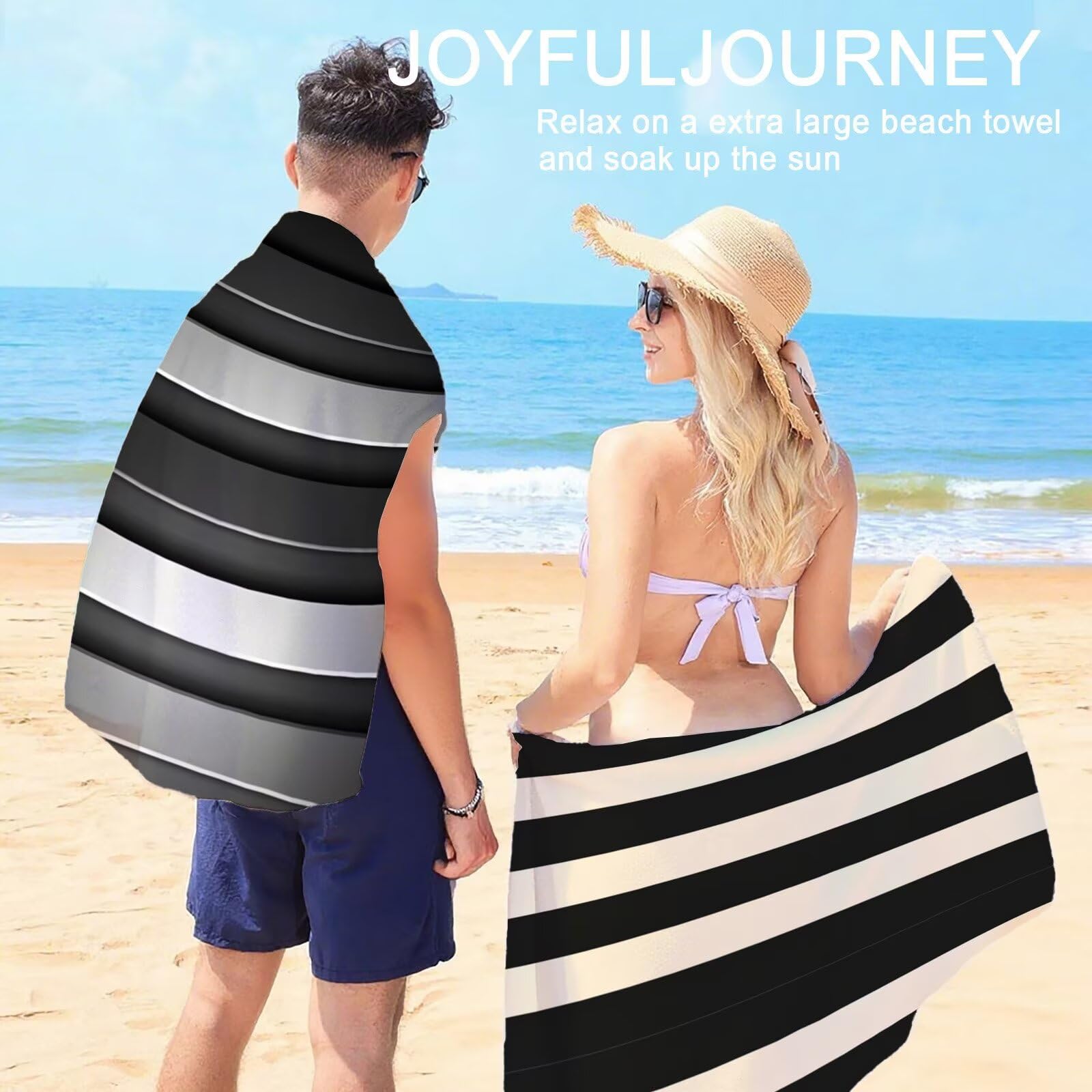 Mikrofaser Strandtuch 100x200cm, Grau Strandtuch Tartan Saunahandtuc 2 Stück Stranddecke Sandfrei, Schnell Trocknendes, Saugfahiges Strandmatte, Sporthandtuch für Reise Urlaub Schwimmen Camping OC-923