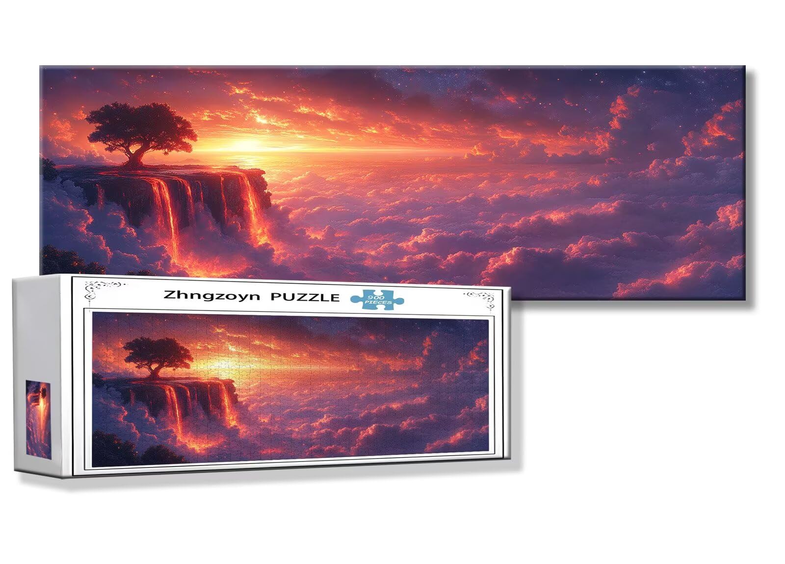 Puzzle Automne 900 Pieces Paysage Puzzle Adultes 87 x 34 cm DIY Difficile Classiques Jigsaw Panoramique, Adulte Jeu éducatif, 2025 Bois Jigsaw Art Impossible Famille Challenge, Cadeau pour Femme Q-0
