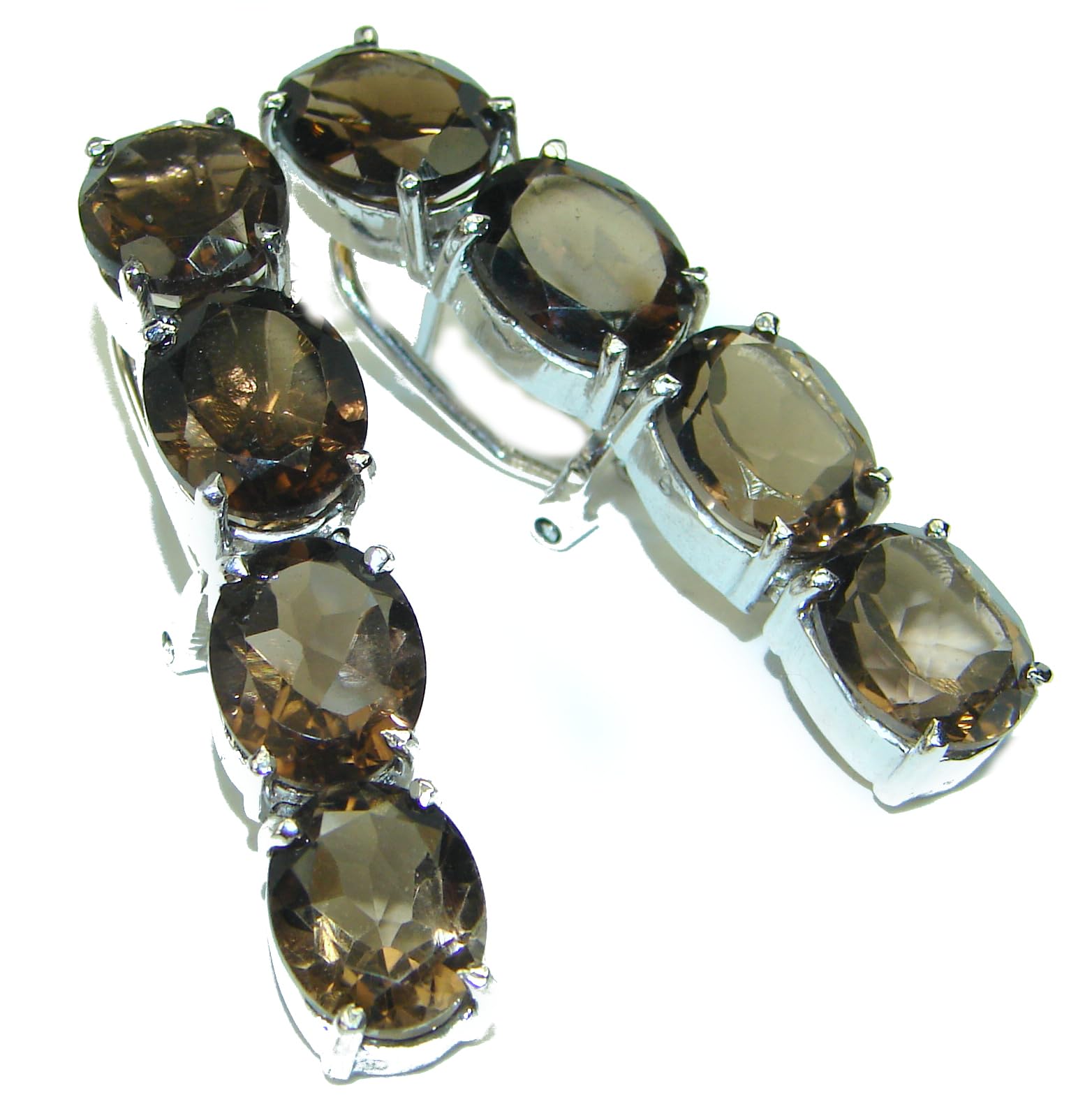 SilverRush Style Smoky Topaz Womens Earrings 925 Sterling Silver