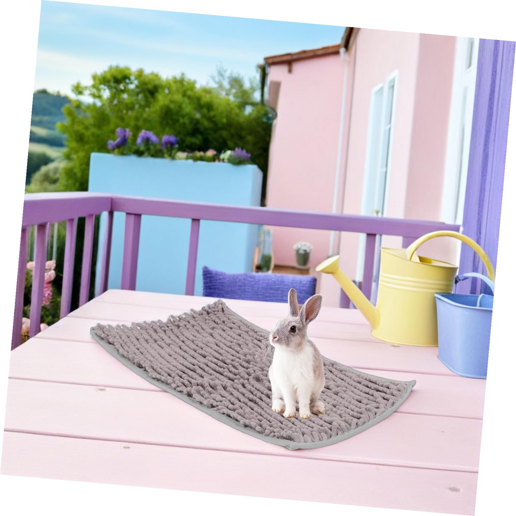 Toddmomy 4 Stück Pack Meerschweinchen Käfigdecken aus Waschbarem Chenille 48 X 28cm rutschfeste Wiederverwendbare Schlafmatten für Hamster Rennmäuse und Kaninchen Weiche Saugfähige