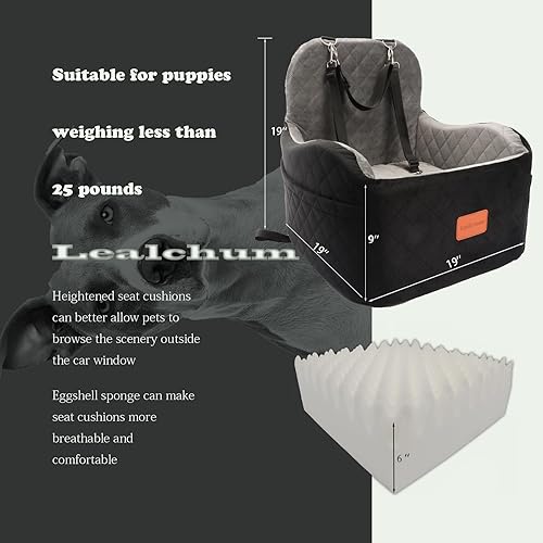Miniatura 2 de Asiento elevado de automóvil para perros pequeñosmedianos, cojín elevado de espuma viscoelástica de 6 pulgadas, totalmente desmontable y lavable, 2