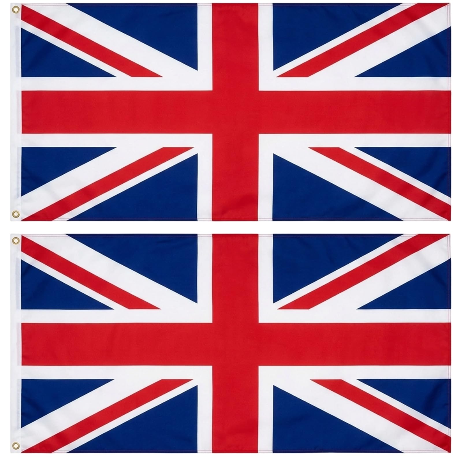Union Jack Flags, British Flag and Union Jack Flag, 5ft x 3ft with Eyelets, UK Flag for Outdoor Celebrations, Sports Events, Parties and Decorations