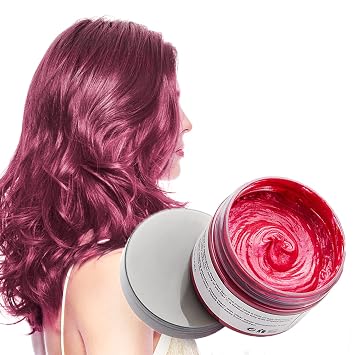 Hair Color Wax, Pink Red, 4.23 oz, Unisex Natural Hairstyle Pomade Cream, Temporary Hair Pomades for Party, Cosplay, Halloween