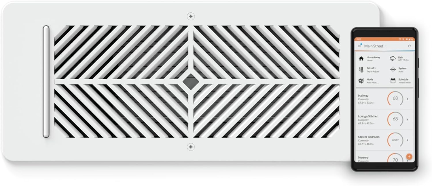 Flair Smart Vent 4×10 (White), AC Vent Cover for Floors, Walls and Ceilings.… Flair Smart Vent 4×10 (White), AC Vent Cover for Floors, Walls and Ceilings.…