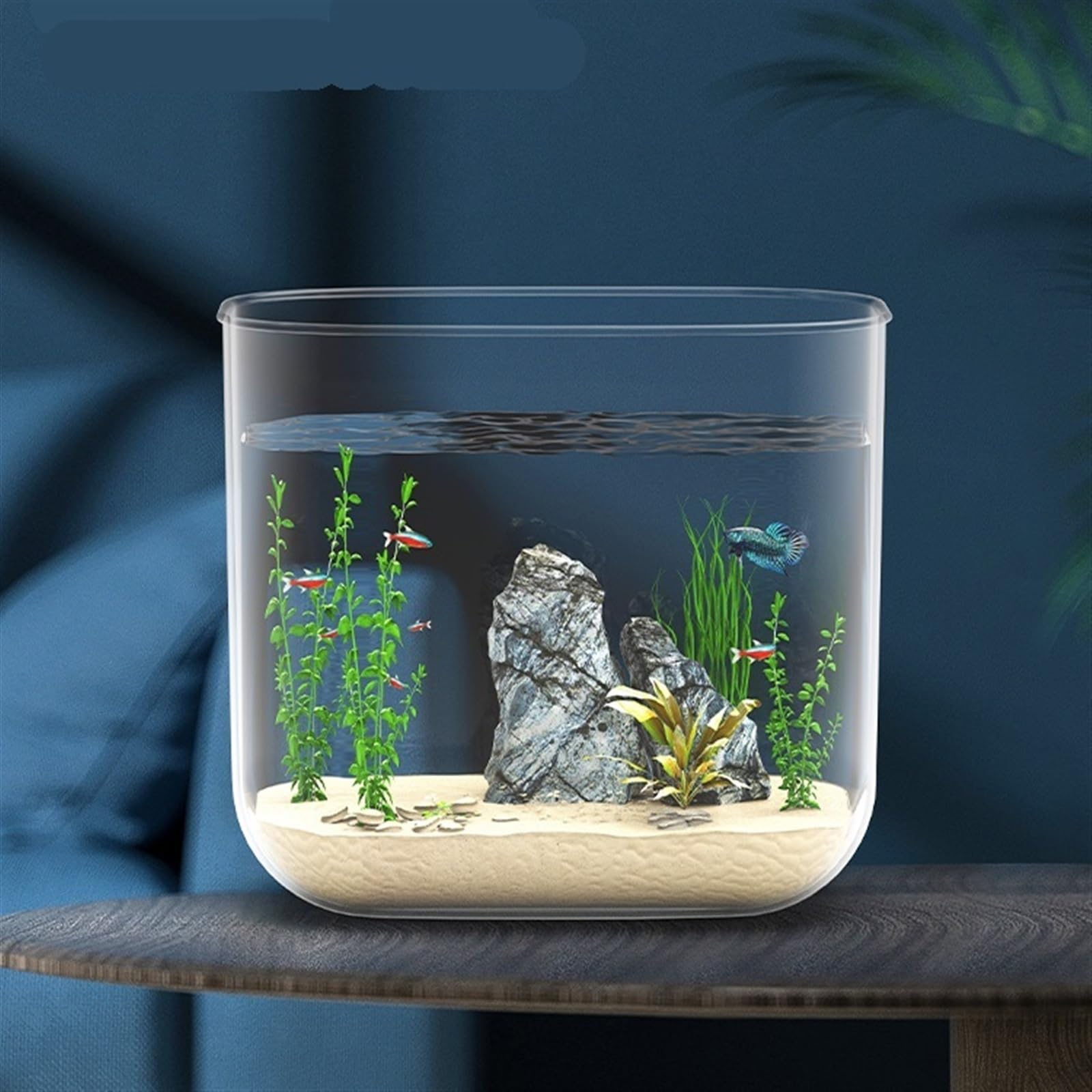Süßwasserfische Aquarium Wohnzimmer Kleines transparentes Acryl-Desktop-Aquarium