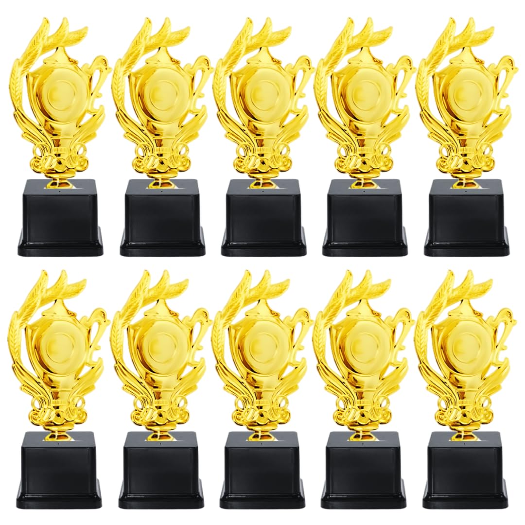 10 Pack of Trophy with Customization Logo for Events, Functions, Award (T-04) (17 CM)-image-42