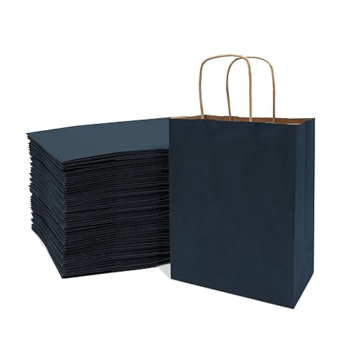 Prime Line Packaging Paper Gift Bags, Navy Blue Gift Bags,