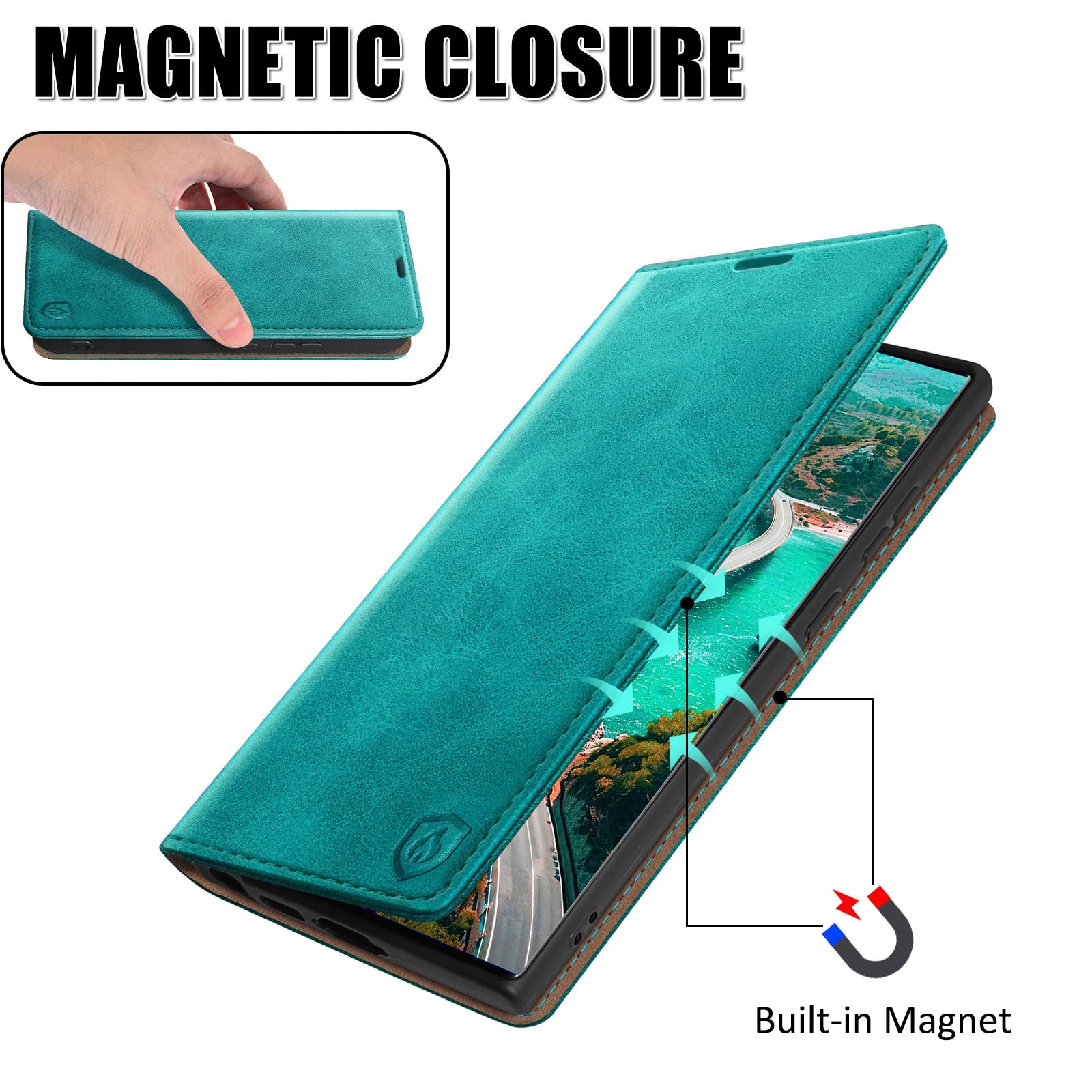 Leder-Flip-Case Für Google Pixel 8A – Mit Kartenfach, Ständer & RFID-Schutz