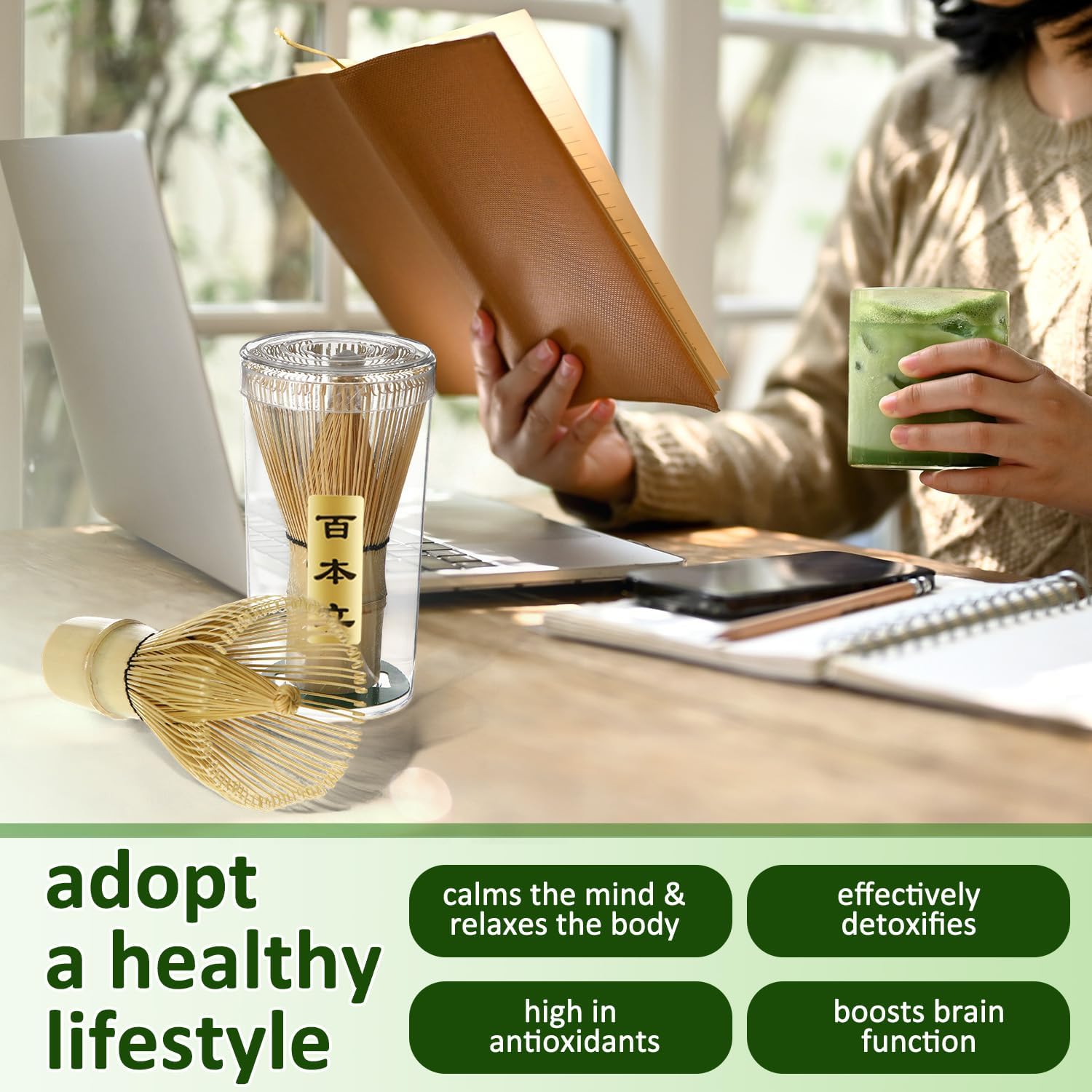 LemonRoad 12 Pcs Matcha Whisk Bulk 100 Prong Bamboo Whisk for Matcha Powder Traditional Japanese Chasen Handcrafted Organic Bamboo Stirrer Mixer Brush Authentic Ceremonial Tea Preparation Starter