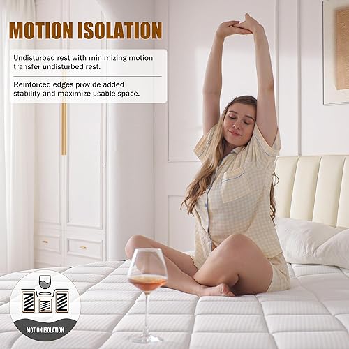 Miniatura 9 de Colchón de Tamaño Individual de 10 Pulgadas, Colchón Individual en una Caja para Dormir Fresco, Colchones de Cama Híbridos de Espuma Viscoelástica
