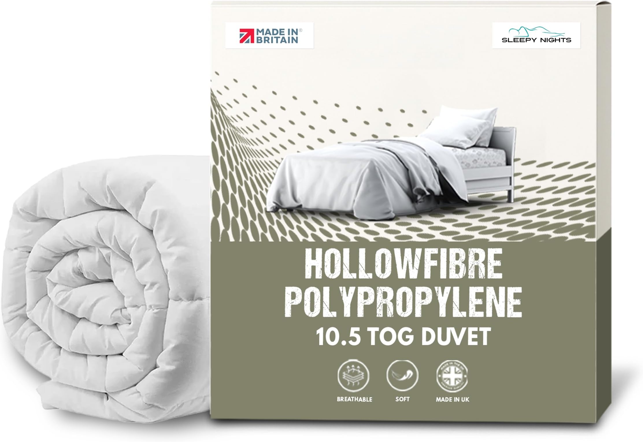 SleepyNights Double Duvet 10.5 Tog - All Year Round Breathable Quilt for Summer, Autumn & Winter, Anti-Allergy & Hypoallergenic Hollowfibre Filling, Soft & Cosy, Non-Allergenic (200 x 200cm)