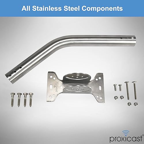 Miniatura 4 de Proxicast Pro-Grade J-Max - Soporte de antena de acero inoxidable 100% sólido, soporte universal ajustable para exteriores y mástil de tubo J (poste