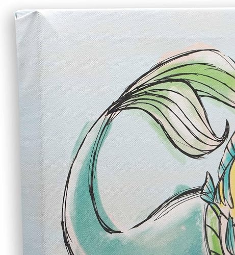 Miniatura 10 de Open Road Brands Disney - Lienzo decorativo de pared con diseño de La Sirenita Ariel, escena subacuática, para decoración del hogar