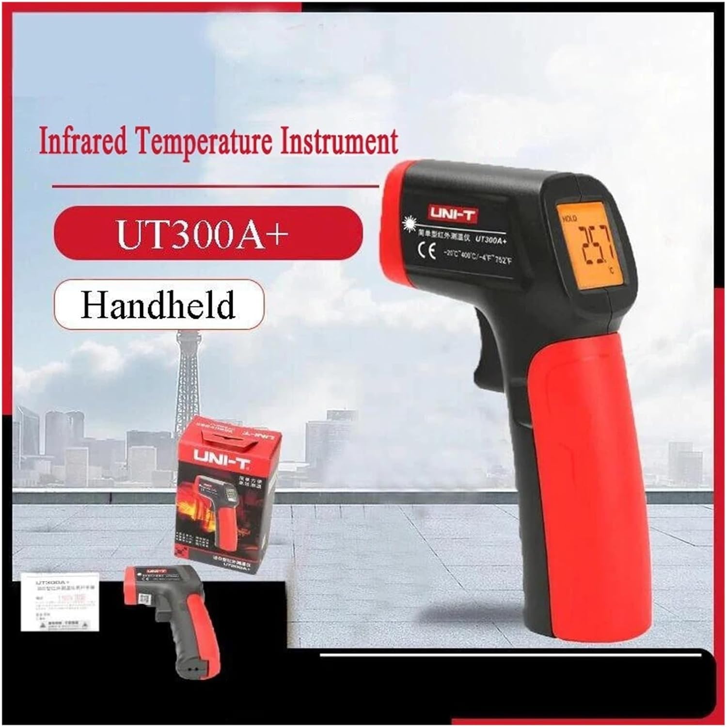 UT300A+ Handheld Digital Industrial Non Contact Temperature Meter Pyrometer